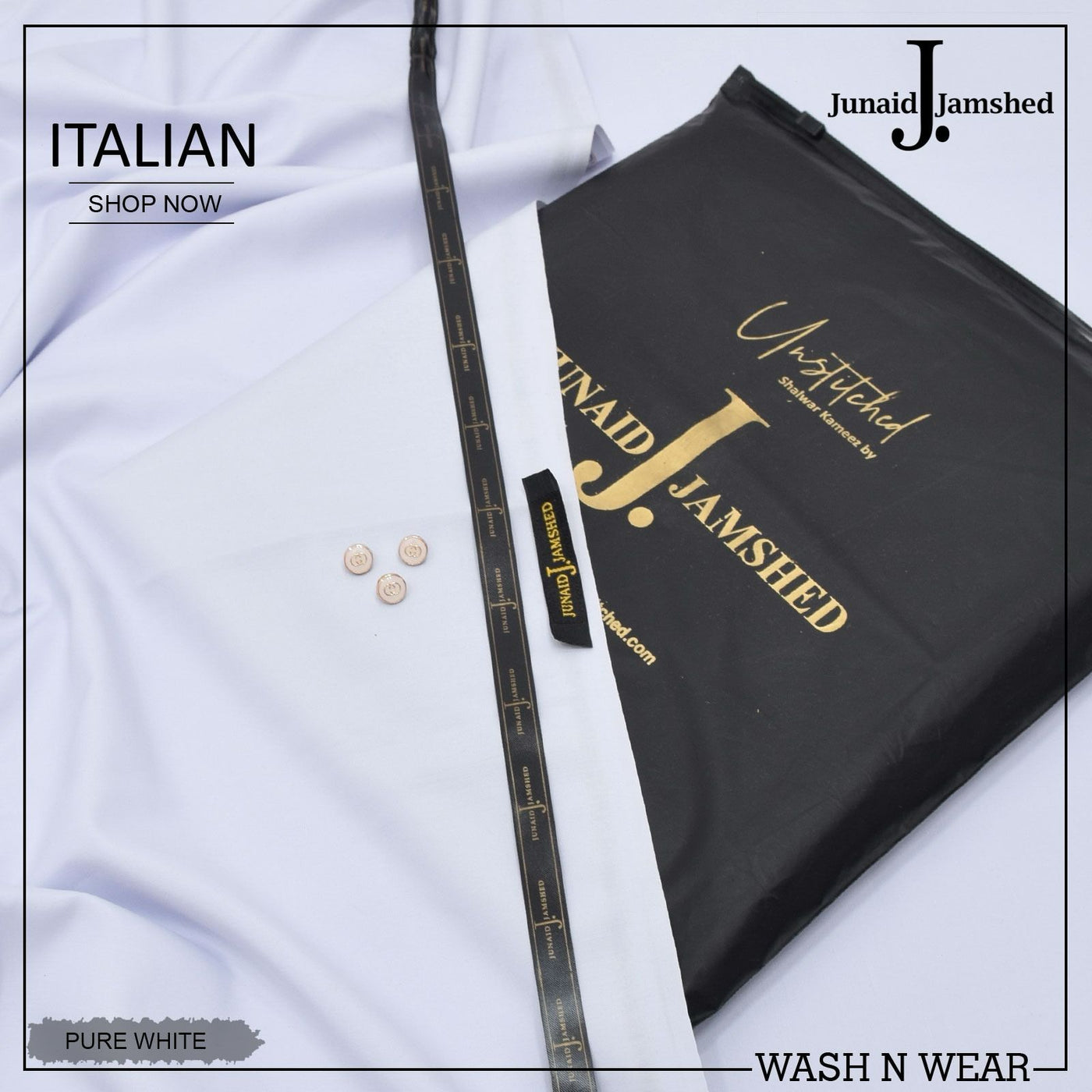 J. Italian WashnWear (Pure White)